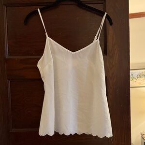 Elegant White Scalloped Cami Top